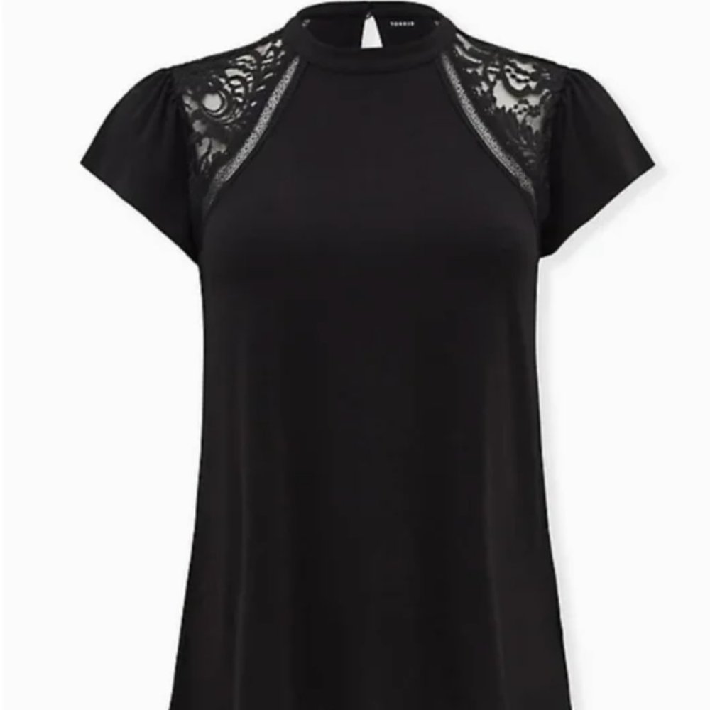 Torrid Lace Insert Cap Sleeve Top